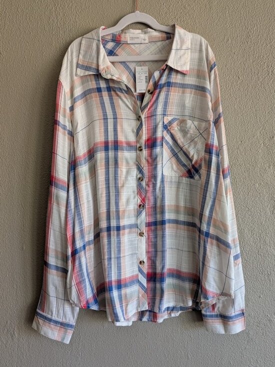 Maurices Tops - Maurices | NWT Relaxed Fit Plaid Button-Down | Size L